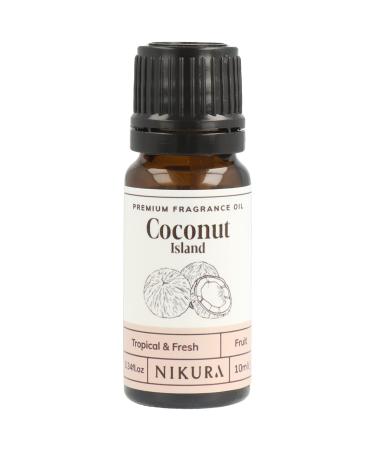 Nikura | Coconut (Island) Fragrance Oil - 10ml | Perfect for Soap Making Candle Making Wax Melts Diffuser | Great for use in Bath Bombs Perfume Oil Perfume Scents | Vegan & UK Made