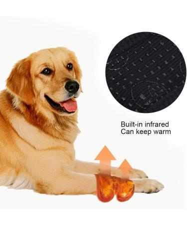 2Pcs Adjustable Dog Cat Leg Brace Elastic Warm Knee Pads for Surgery Wound Support and Stability for Injury Recovery Prevent Licking (Black) - Buy Online on SooperMarket.com