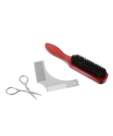 CANIGHT 1 Set Beard Accessories Beard Comb Beard Brush Beard Grooming and Trimming Portable Beard Kit Wooden