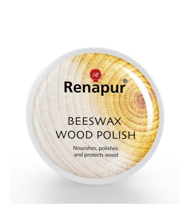Renapur Premium Beeswax Wood Polish - Natural Furniture Polish & Conditioner - Nourishes Polishes and Protects All Wood Types - Food-Safe - Ideal for Wooden Surfaces & Furniture (6.7 fl oz)