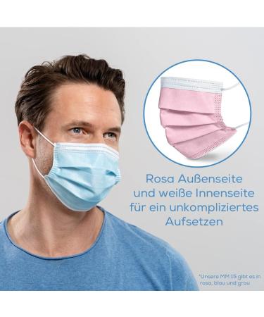 Buy Beurer MM 15 OP Mask Type IIR - 3-Layer Medical Face Mask (Pink 20 Pack) | EU Made Protects Against Droplets & Microorganisms | Fast International Shipping - Buy Online on SooperMarket.com