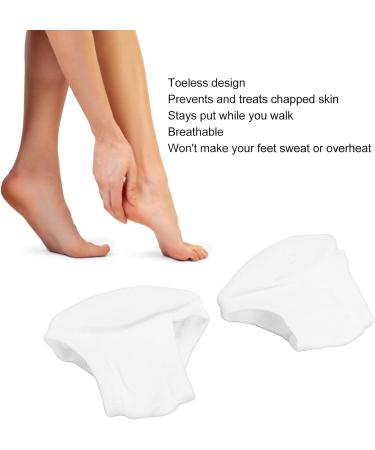 Stop Cracked Heels Toeless Spa Gel Socks for Foot Treatment Care 4 Pair Moisturizing Heel Socks Open Toe Socks for Dry Hard Cracked Heels(White) - Buy Online on SooperMarket.com