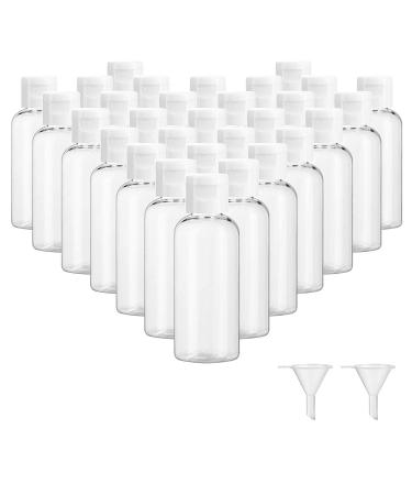 30 Pcs 2 oz Clear Plastic Empty Bottles, Travel Size Bottles with Flip Cap Small Bottles for Liquids Toiletries Shampoo Lotion Conditioner