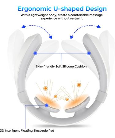 Intelligent Heat Neck Massager for Pain Relief | 6 Modes, 15 Levels | Cordless Deep Tissue Trigger Point Massager | Ideal for Office, Home, Travel | Great Gift for Women, Men, Mom, Dad - Buy Online on SooperMarket.com
