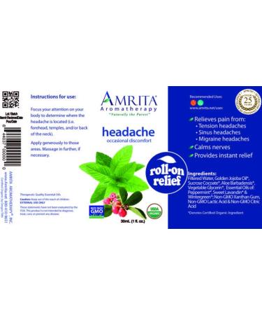 Amrita Aromatherapy Headache Reliever Roll-On 1 fl oz - Buy Online on SooperMarket.com