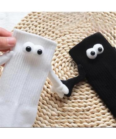 3D Couple Socks - Funny Magnetic Suction Design - Black & White 4 Pairs - Buy Online on SooperMarket.com