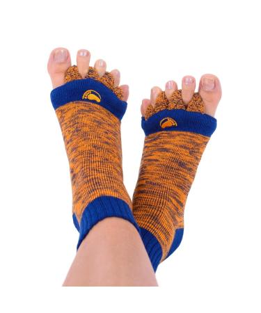 My Happy Feet Foot Alignment Socks with Toe Separator | for Men and Women | Navy and Orange