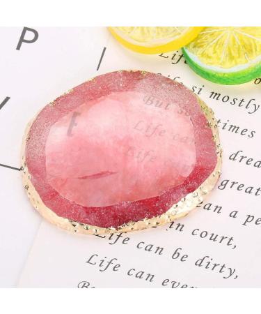 Polish Mix Palette Resin Nail Art Palette Paint Drawing Color Dish Golden Edge Resin Stone Paint Drawing Color Dish Manicure Nail DIY Tool(Red) - Buy Online on SooperMarket.com