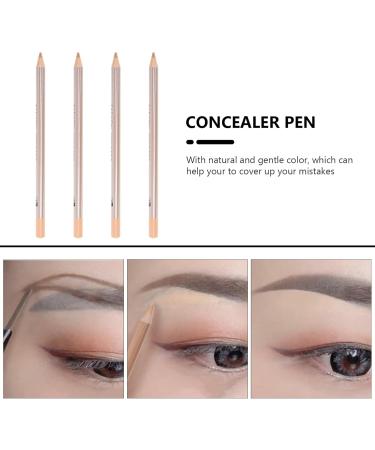 OSALADI 4pcs Scar Cosmetic Concealer Pen Makeup Waterproof Highlighter Professional Pens Brow Eye Wooden Ivory - Buy Online on SooperMarket.com