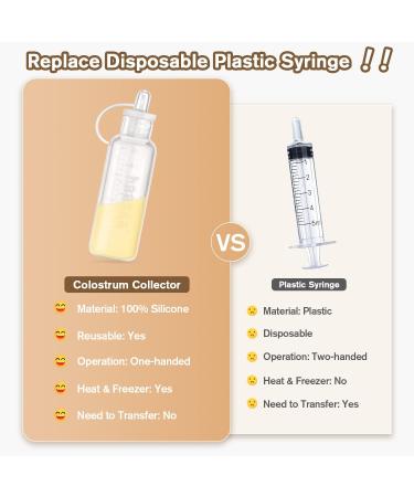 haakaa Colostrum Collector Set Colostrum Syringes for Liquid Breastmilk Collector Milk Saver for Breastfeeding Ready-to-Use Reusable & Leakproof BPA Free (20ml 2 pk) 20ml*2 - Buy Online on SooperMarket.com