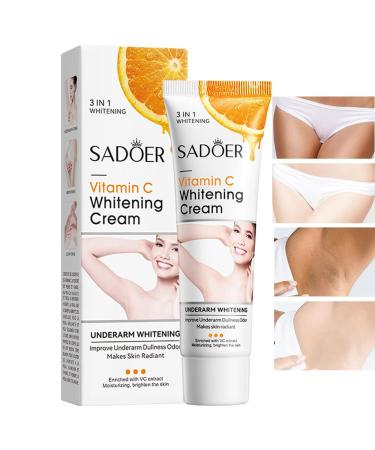 Skin Whitening Cream for Body Armpit Whitening Lightening Cream Bleaching Cream for Intimate Areas and Underarm Vitamin C Dark Spot Remover Corrector for Neck Armpit Elbow and Knees 1.76oz 1PC Lightening Cream