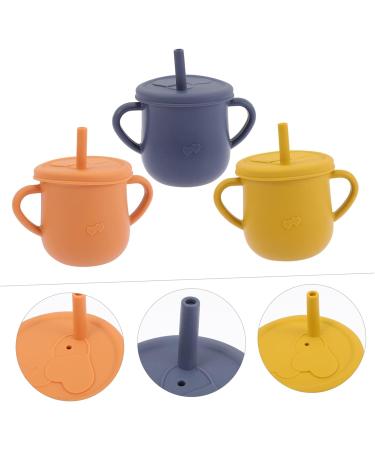 TOYANDONA 3pcs Baby Silicone Sippy Cups Set for Toddlers - Anti-Spill, Training Cup with Silicone Straw for Infant & Toddler - BPA-Free Silicone Water Cup - Buy Online on SooperMarket.com