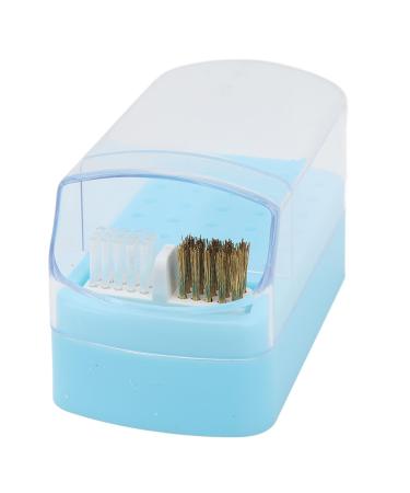 Nail Drill Cleaning Brush Holder Nail Drill Cleaner Holder Lightweight Stand Display Manicure Tools 30 Holes Dustproof for Home Nail Technician (Blue)