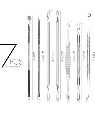 Teenitor 7 in 1 Pimple Blackhead Remover Extractor Tool Kit - Professional Acne Treatment for Nose and Face Skin - Buy Online on SooperMarket.com
