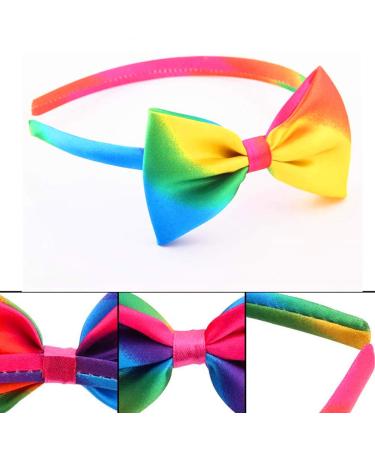 Rainbow Loop Hair Straps - 4 Pack Colorful Satin Hair Bands for Women & Girls | Large Rainbow Hair Ropes - Buy Online on SooperMarket.com