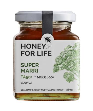 UKs Most Active Honey | Super Marri TA50+ / MGO 1600+ | Stronger than Manuka Honey 1000 MGO - Manuka Honey Medical Grade | Raw Honey - Cold Pressed & Unpasteurised | Honey for Life (260 g) 260 ml (Pack of 1)