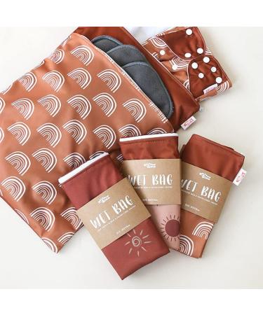 Muslong 3-Piece Reusable Diaper Wet Bag Set | Ideal for Cloth Diapers On-the-Go Accessories & Dirty Clothes (Sun) - Eco-Friendly & Travel-Friendly Solution - Buy Online on SooperMarket.com
