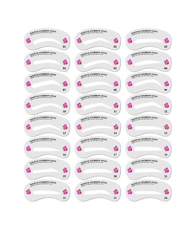 Sioppkik 24 Forms eyebrows template eyebrow form template reusable DIY make -up tool set for constitution makeup beautiful eyebrows