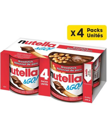 NUTELLA & GO! Hazelnut And Cocoa Spread With Breadsticks Snack Packs Perfect Bulk Snacks for Kids 52 Grams Pack of 4 Nutella & GO! 4 Pack - Buy Online on SooperMarket.com