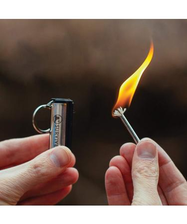 Survive Permanent Match 5-Pack: Forever Lighter Emergency Fire Starter Set with Metal Keychain - Buy Online on SooperMarket.com