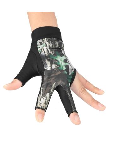 Tbest Billiard Gloves Adult 3 Finger Snooker Pool Cue Gloves 4 Colors camouflage L