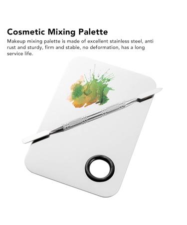 Buy Stainless Steel Makeup Mixing Palette | Cosmetic Artist Mixing Palette & Spatula for Nail Art & Eyeshadow - International Shipping Available - Buy Online on SooperMarket.com