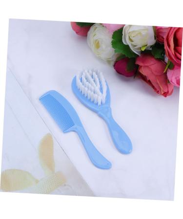 Newborn Baby Hair Brush & Comb Set - Soft Infant Scalp Massage Brushes in Blue - Size 1 - Buy Online on SooperMarket.com