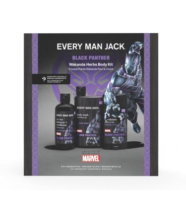 Every Man Jack Black Panther Bath and Body Gift Set for Men | Body Wash Shampoo & Deodorant | Clean Ingredients - Buy Online on SooperMarket.com