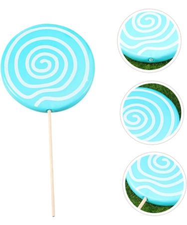 VILLFUL 2pcs Simulation Lollipop Popular Toys Lollipop Props Large Music Decor Lollipop Display Lollipop Photo Lollipop for Photo Bulk Toys Candy Cane Pool Party Wooden Ornament Oversized Blue 35X14X1CM - Buy Online on SooperMarket.com