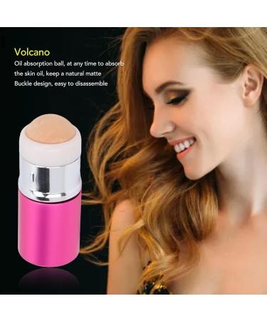 Oil Absorbing Volcanic Roller | Portable Oil Control Stone Facial Tool for Oily Skin - Rose Red - Buy Online on SooperMarket.com