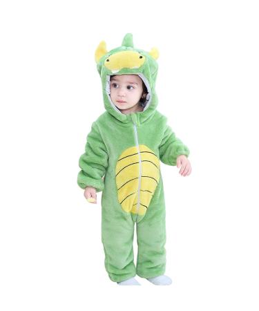COOKY.D Unisex Winter Animal Hooded Baby Romper 3-36 Months 18-24 Months Green