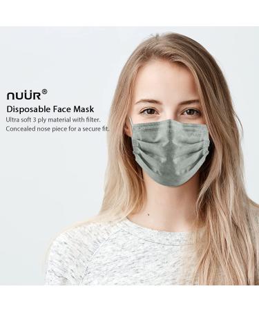 NU R 10pcs 3 Ply Disposable Face Mask Mask with Filter Layer and Elastic Earloop Retail Sealed bags Grey - Buy Online on SooperMarket.com