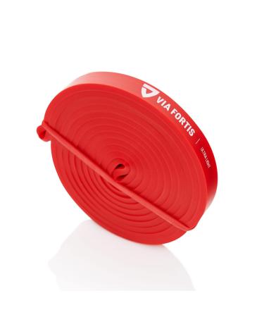 Via Fortis Premium Resistance Bands + Exercise instructions and bags - resistance tapes/pull -up tape and pull -up help/fitness band/training straps for fitness & strength training level 1 ultra -light (red)