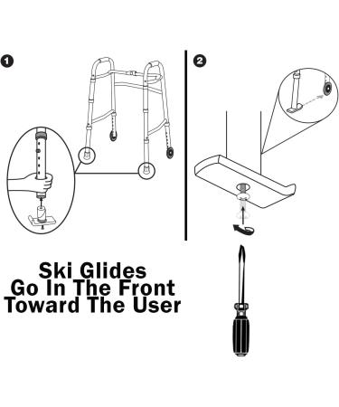 Carex Walker Glides - Universal Walker Skis Glides - Skis For Walkers Fits Most Walkers Includes 1 Pair(2 Glides) 1 1/8 Inch - Buy Online on SooperMarket.com