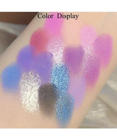 Yeweian Purple Blue Eyeshadow Palette - 16 Glitter Matte Shades, Waterproof Korean Makeup - Buy Online on SooperMarket.com