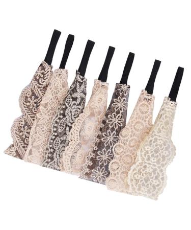 KALLORY 7pcs Lace Headbands Set - Elegant Wide Stretch Headwraps for Women and Girls - Hair Turban Accessories for Kids - Buy Online on SooperMarket.com