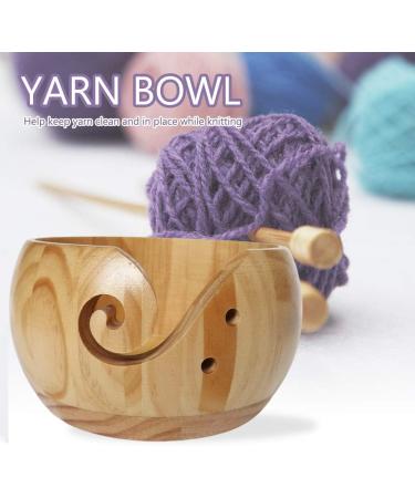 Beiyoule Handmade Bamboo Yarn Bowl - Knitting Wool Holder for Crochet and Embroidery - Wine Red - Buy Online on SooperMarket.com