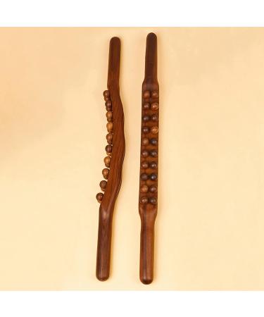 Buy Dellx 20 Beads Gua Sha Scraping Stick Wooden Massage Tool for Muscle Relief & Meridian Therapy Ideal for Back & Waist - Buy Online on SooperMarket.com