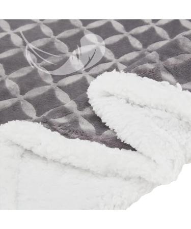 Inhand Sherpa Throw Blanket Twin Size 65x90 Grey - Cozy & Reversible Fleece Blanket for Couch Sofa Bed - Soft & Plush Lap Blanket - Buy Online on SooperMarket.com