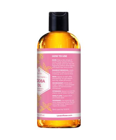 Leven Rose Jojoba Oil 16 fl. oz - Pure Cold Pressed Natural Unrefined Moisturizer for Skin, Hair, and Nails - Buy Online on SooperMarket.com