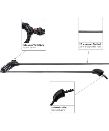 Qeedo Bike Trailer Lock - 2.5m x 8mm Bicycle Cable Lock for Secure International Shipping - Buy Online on SooperMarket.com