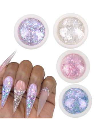 Opal Flakes Nail Sequins - Purple Holographic Glitter - DIY Nail Art Decoration Kit - Buy Online on SooperMarket.com