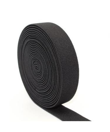 Sewing Elastic Band 1-Inch by 5-Yard Black Colored Double-Side Twill Woven Elastic Black 5 Yard