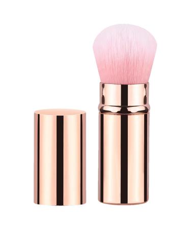 Veeteah Portable Makeup Brush Small Multipurpose Cosmetics Brushes | Portable Face Makeup Brushes Beginner Friendly Powder Brush for Home Travel Gold