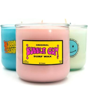 Bubble Gum Surf Wax Original Formula | Superior Adhesion Surfboard Wax | Classic Scent | Hand Poured in California | 6 Pack Basecoat - Buy Online on SooperMarket.com