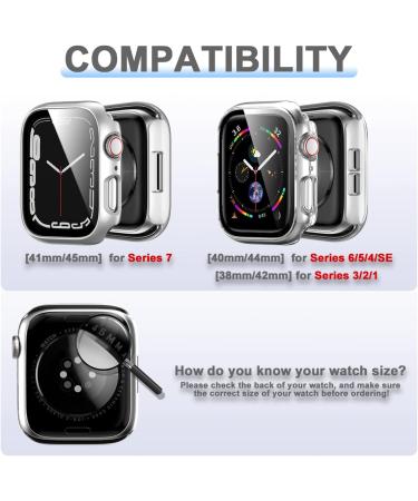 6 Pack Hard PC Case + Tempered Glass for Apple Watch 44mm SE(2022) Series 6/SE/5/4 - Ultra-Thin Scratch Resistant Protective Cover - Black/Blue/Green/Starlight/Clear/Rose Gold - Buy Online on SooperMarket.com