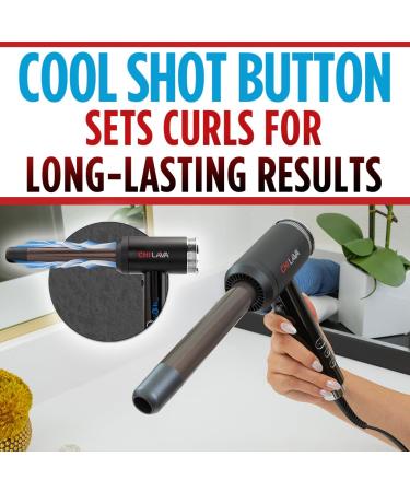 CHI Lava Curl Shot - Hair Curling Wand for Voluminous Shiny Curls | Ergonomic Design Lower Temperature Long-Lasting Results - Free International Shipping - Buy Online on SooperMarket.com