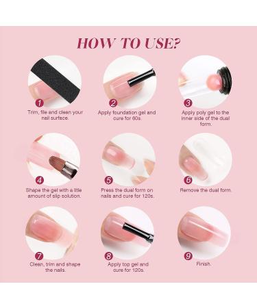 Saviland Poly Gel Nail Set - 20 Colors Builder Extension Gel for French Manicure - Professional Nail Salon Quality - Home DIY Kit - White, Pink, Nudes - Buy Online on SooperMarket.com