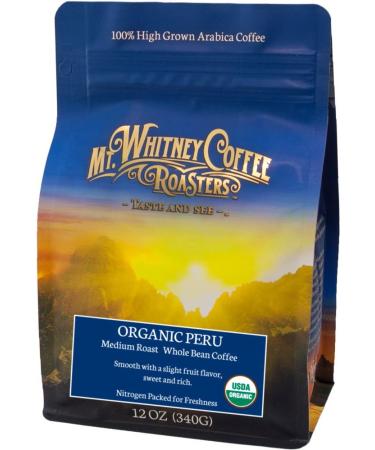 Mt. Whitney Coffee Roasters Organic Peru Medium Roast Whole Bean Coffee 12 oz (340 g)