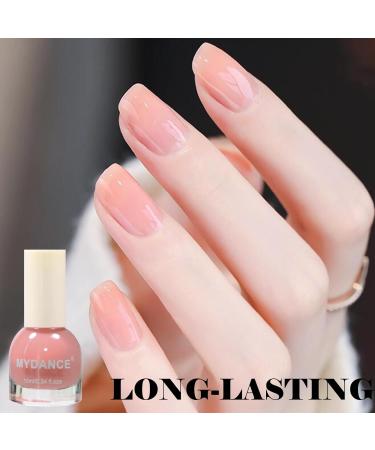Jelly Nail Polish Pink Translucent Nail Polish Neutral Color Nude Pink Gel Nail Varnish Quick Drying Long Lasting Nail Art French Manicure DIY at Home 009 - Buy Online on SooperMarket.com